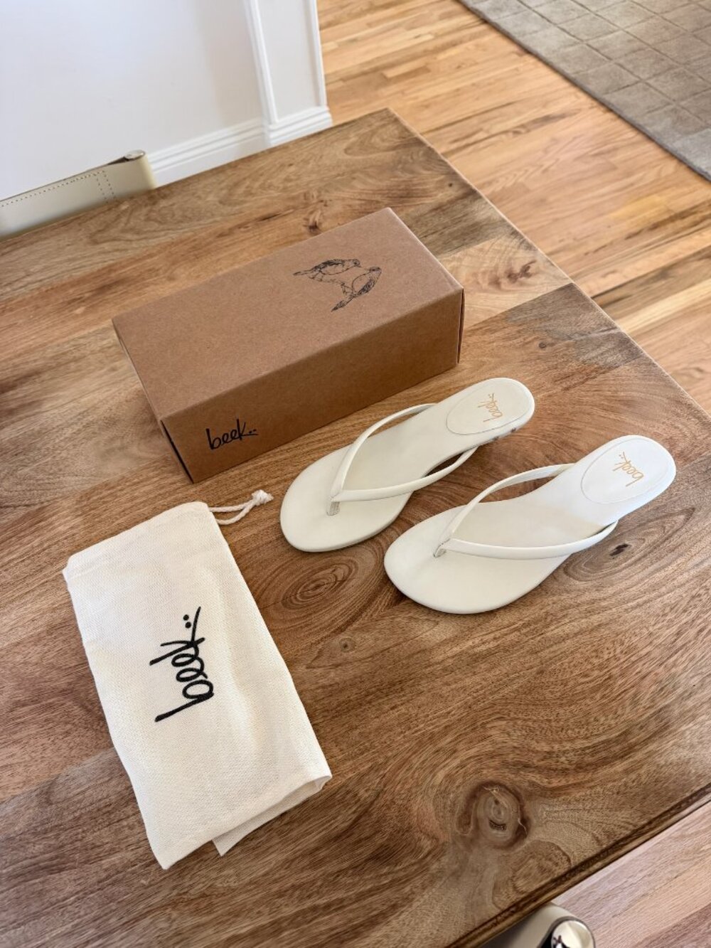 Beek Corella Leather Heeled Thong Sandal in Vanilla - Picture 5 of 10
